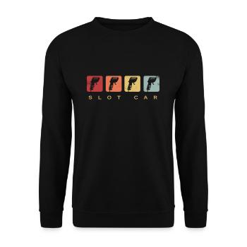 Slotcar handheld model sport retro gift - Unisex Sweatshirt - black - Front - Alina (178cm) & Michal (187cm)