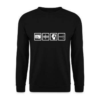 Cooles Amateurfunk Funkamateur Funker HAM Geschenk - Unisex Pullover - Schwarz - Vorne - Alina (178cm) & Michal (187cm)