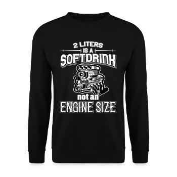 Diesel Car Engine 2 liters is a soft drink - Unisex Sweatshirt - black - Front - Alina (178cm) & Michal (187cm)