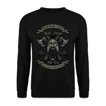 odins wolf wikinger keltisch walhalla - Unisex Pullover - Schwarz - Vorne - Alina (178cm) & Michal (187cm)