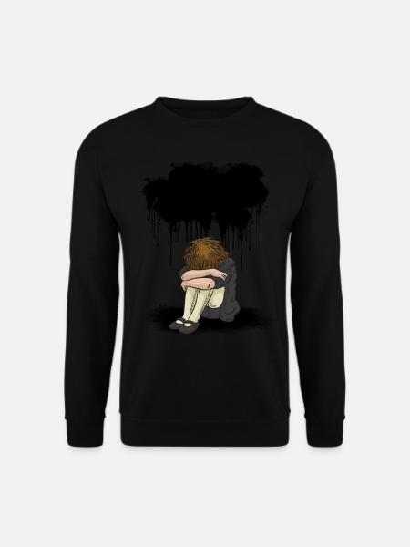 Sad girl black cloud depression - Unisex Sweatshirt - black