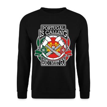 Portugal is calling saying funny gift - Unisex Sweatshirt - black - Front - Alina (178cm) & Michal (187cm)