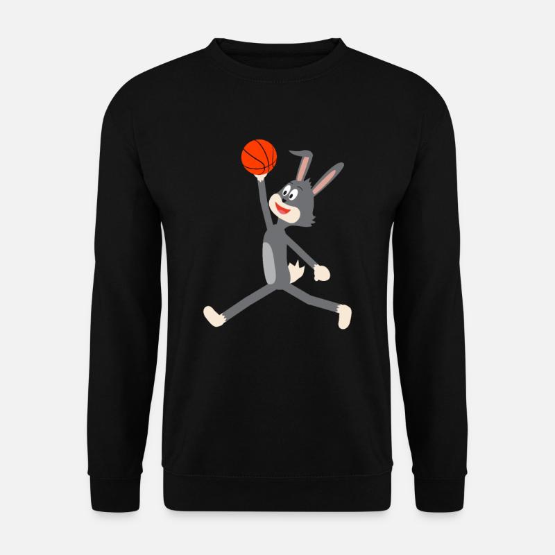 Toon Hase Basketball Fliegen in der Luft Dunking - Unisex Pullover - Schwarz