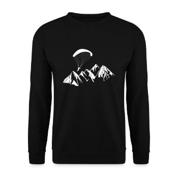 Paragliding mountains - Unisex Sweatshirt - black - Front - Alina (178cm) & Michal (187cm)