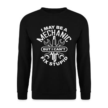 Mechaniker - Unisex Pullover - Schwarz - Vorne - Alina (178cm) & Michal (187cm)