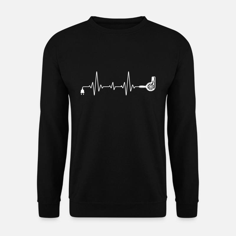 Sèche-cheveux coiffeur à rythme cardiaque - Sweat-shirt Unisexe - noir