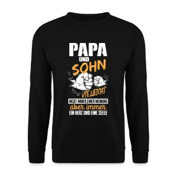 Papa und Sohn Geschenk Geburtstag Vatertag Cool - Unisex Pullover - Schwarz - Vorne - Alina (178cm) & Michal (187cm)