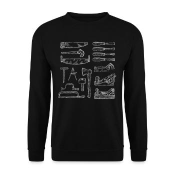 Carpenter tool - Unisex Sweatshirt - black - Front - Alina (178cm) & Michal (187cm)