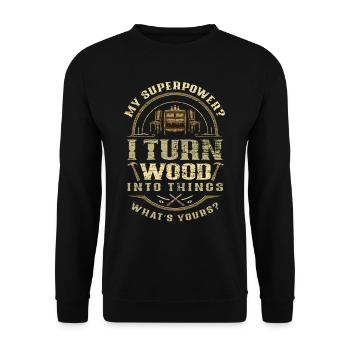 Fabricant de meubles menuisier - Sweat-shirt Unisexe - noir - Devant - Alina (178cm) & Michal (187cm)