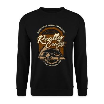 Carpenter circular saw - Unisex Sweatshirt - black - Front - Alina (178cm) & Michal (187cm)