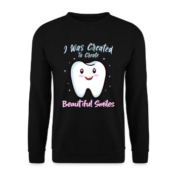 Funny saying for dentists and orthodontists - Unisex Sweatshirt - black - Front - Alina (178cm) & Michal (187cm)