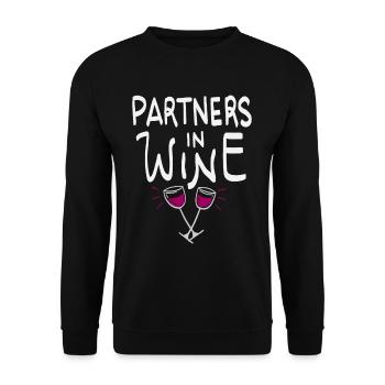 Partners in Wine - Unisex Pullover - Schwarz - Vorne - Alina (178cm) & Michal (187cm)