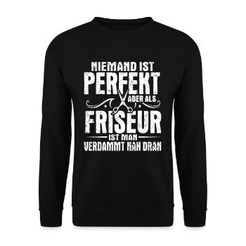Friseur Coiffeur - Unisex Pullover - Schwarz - Vorne - Alina (178cm) & Michal (187cm)