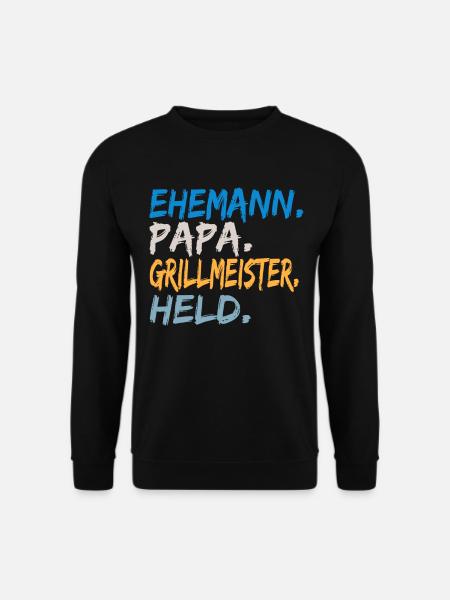 Ehemann Papa Grillmeister Held Geschenkidee Vater - Unisex Pullover - Schwarz
