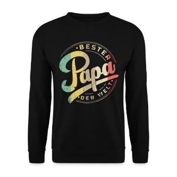 Best Dad in the World Gift Father's Day Birthday - Unisex Sweatshirt - black - Front - Alina (178cm) & Michal (187cm)