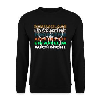 Schokolade löst keine Probleme - Unisex Pullover - Schwarz - Vorne - Alina (178cm) & Michal (187cm)