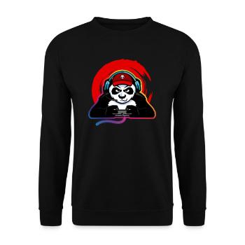 Gaming Panda headset controller - Unisex Sweatshirt - black - Front - Alina (178cm) & Michal (187cm)