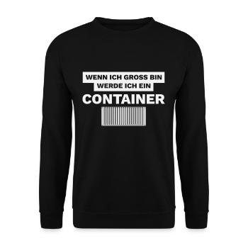 Container HO Modellbahn Spruch - Unisex Pullover - Schwarz - Vorne - Alina (178cm) & Michal (187cm)