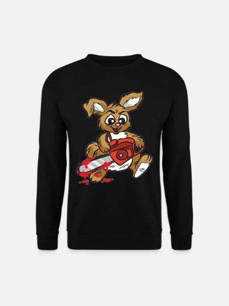 böser Hase mit Kettensäge - Unisex Pullover - Schwarz