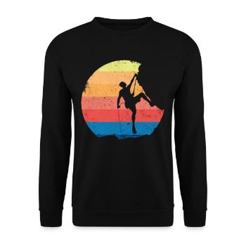 Freiklettern Klettern Bergsteigen Kletterer - Unisex Pullover - Schwarz - Vorne - Alina (178cm) & Michal (187cm)