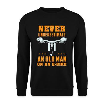 Homme Avec E-Bike Vélo électrique Pedelec - Sweat-shirt Unisexe - noir - Devant - Alina (178cm) & Michal (187cm)