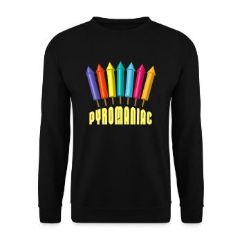 Pyromaniac missile firework pyrotechnician humor - Unisex Sweatshirt - black - Front - Alina (178cm) & Michal (187cm)