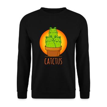 Catctus cactus cats humor pun - Unisex Sweatshirt - black - Front - Alina (178cm) & Michal (187cm)