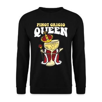 PINOT GRIGIO QUEEN - Unisex Sweatshirt - black - Front - Alina (178cm) & Michal (187cm)