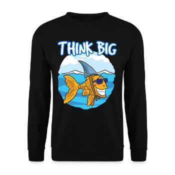 Pensez gros poisson rouge requin déguisement humour blague - Sweat-shirt Unisexe - noir - Devant - Alina (178cm) & Michal (187cm)