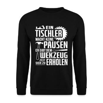 Tischler Holz Zunft Holzmechaniker Schreiner - Unisex Pullover - Schwarz - Vorne - Alina (178cm) & Michal (187cm)