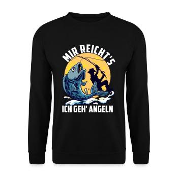 Me Reicht's I Go Fishing Fishing Fishing Fishing - Unisex Sweatshirt - black - Front - Alina (178cm) & Michal (187cm)