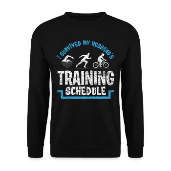 Triathlon Ehemann - Unisex Pullover - Schwarz - Vorne - Alina (178cm) & Michal (187cm)