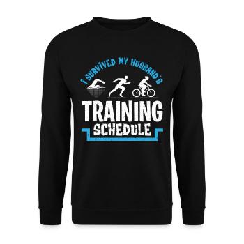 Triathlon athlètes marathon nageur roue - Sweat-shirt Unisexe - noir - Devant - Alina (178cm) & Michal (187cm)