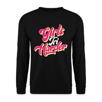 Triathlon fille jeu de mots cadeau - Sweat-shirt Unisexe - noir - Devant - Alina (178cm) & Michal (187cm)