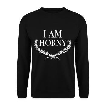 Horny - Unisex Sweatshirt - black - Front - Alina (178cm) & Michal (187cm)