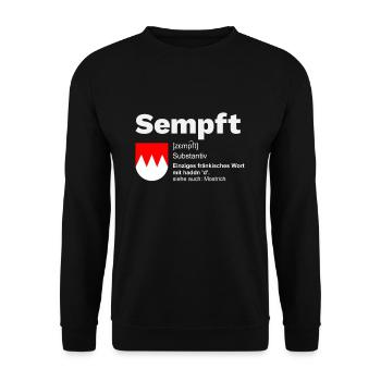 Fränkisch Franken Mostrich Proverbe Cadeau - Sweat-shirt Unisexe - noir - Devant - Alina (178cm) & Michal (187cm)