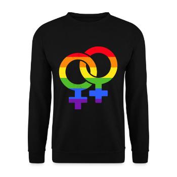 Symbol lesbian pride gay LGBT equality - Unisex Sweatshirt - black - Front - Alina (178cm) & Michal (187cm)