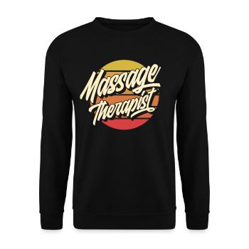 Massage therapist masseur - Unisex Sweatshirt - black - Front - Alina (178cm) & Michal (187cm)