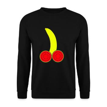 Banana Penis Thick - Unisex Sweatshirt - black - Front - Alina (178cm) & Michal (187cm)