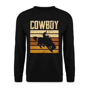 Cow-boy - Sweat-shirt Unisexe - noir - Devant - Alina (178cm) & Michal (187cm)