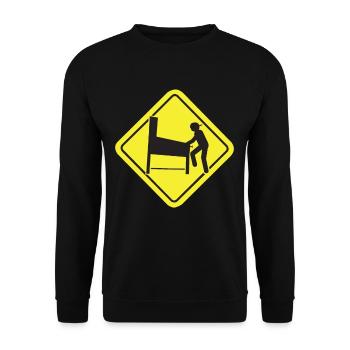 Pinball signe de rue humour joueur de flipper blague - Sweat-shirt Unisexe - noir - Devant - Alina (178cm) & Michal (187cm)