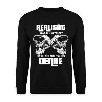 Realität Halloween Gaming Zocker Videospiele - Unisex Pullover - Schwarz - Vorne - Alina (178cm) & Michal (187cm)