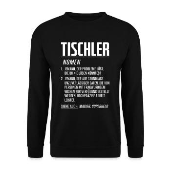 Tischler Holz Zunft Holzmechaniker - Unisex Pullover - Schwarz - Vorne - Alina (178cm) & Michal (187cm)
