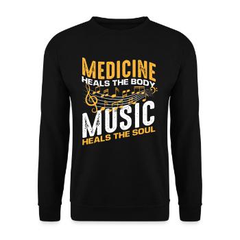 Musique Notes Professeur de musique Cadeau - Sweat-shirt Unisexe - noir - Devant - Alina (178cm) & Michal (187cm)
