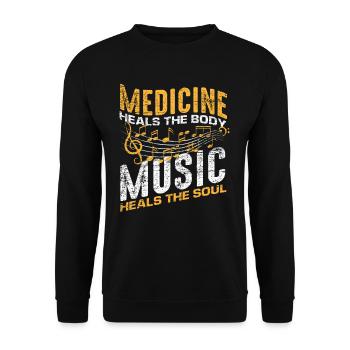 Music medicine - Unisex Sweatshirt - black - Front - Alina (178cm) & Michal (187cm)