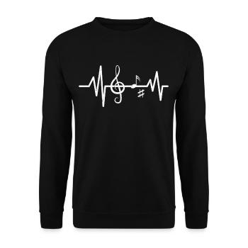 Musique ECG Ligne de cœur Idée cadeau - Sweat-shirt Unisexe - noir - Devant - Alina (178cm) & Michal (187cm)