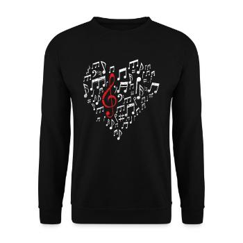 Music Heart - Unisex Sweatshirt - black - Front - Alina (178cm) & Michal (187cm)