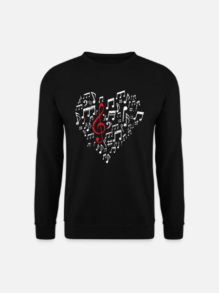 Musik Herz - Unisex Pullover - Schwarz