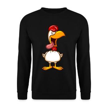 Crazy Chicken - Unisex Sweatshirt - black - Front - Alina (178cm) & Michal (187cm)