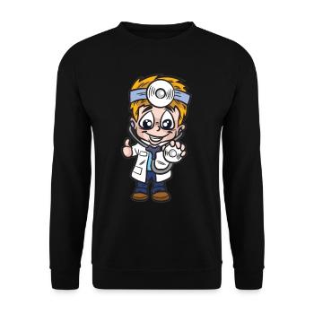 Pédiatre pédiatrique médecin avec stéthoscope humour - Sweat-shirt Unisexe - noir - Devant - Alina (178cm) & Michal (187cm)